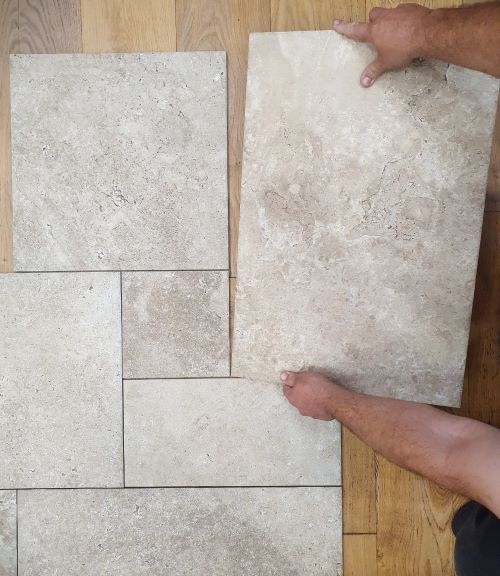 french pattern travertine look tiles Sydney